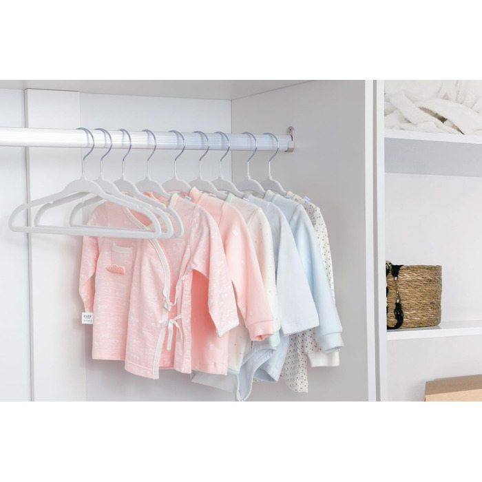 Дитячі вішалки для одягу ManGotree з велюру, 30 шт. - для дитячого одягу з обертовим гачком та спеціальним дизайном плечей