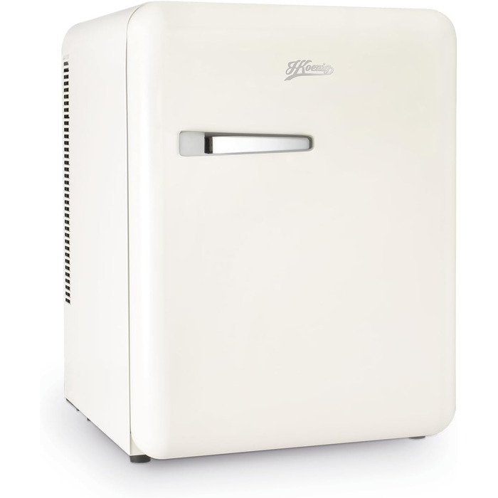 Міні-холодильник H.Koenig Mini Bar Vintage 31L - компактний, для їжі, напоїв, косметики, регульована температура, кремовий