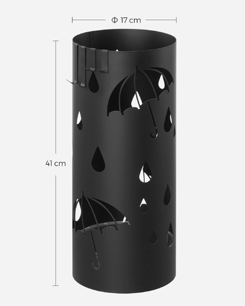 Підставка для парасольок Songmics, металева, чорна
