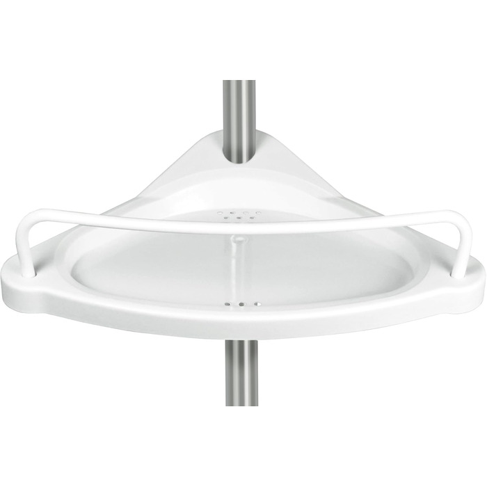 stardis Telescopic Corner Shelf, Stainless Steel, Rust-Proof with 4 Shelves, Shower Shelf, Telescopic Shelf for Shower, Bathroom, Shower Shelf, Height Adjustable from 120-300 cm, White