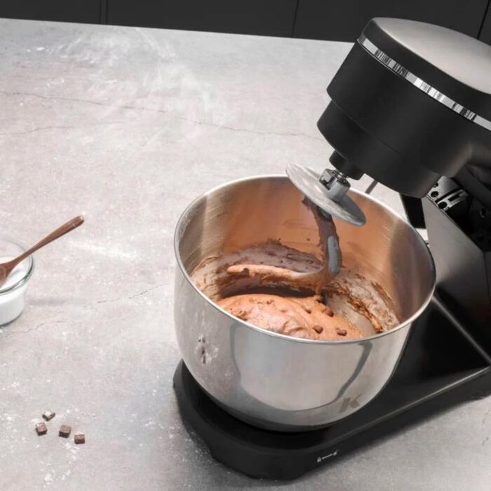 KLAMER 1800W Stand Mixer - Stainless Steel Bowl 6L, 10 Speed, Timer, Planetary Mixing, Dough Hook, Whisk & Beater - Black