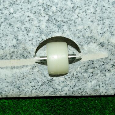 Dilego Nexos Umbrella Stand, Granite Umbrella Stand, Square 45x45cm, Approx. 25kg, Stainless Steel Tube Handle, Transport Wheels, Black-White-Grey
