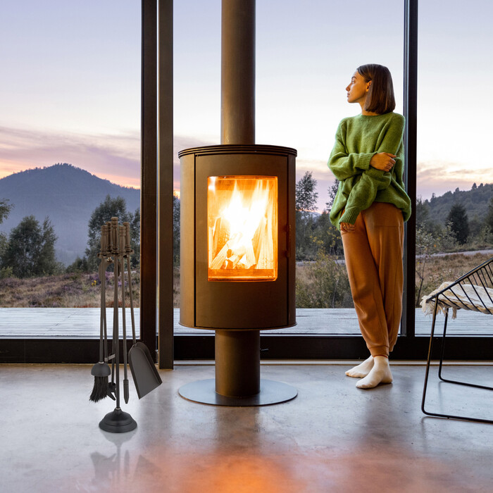 Relaxdays 5-Piece Fireplace Set