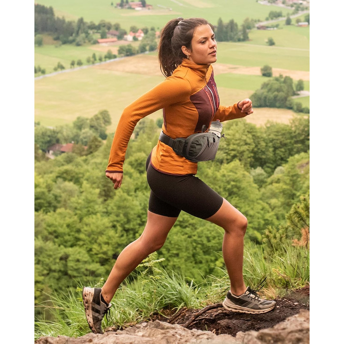 WATERFLY Поясна сумка на пояс для чоловіків та жінок з тримачем для пляшки: спортивна, стильна, для бігу, прогулянок, з собакою, подорожей, велосипеда (сіра)