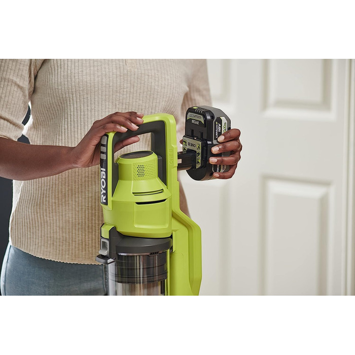 RYOBI акумуляторний пилосос 18V ONE+ безщітковий RSV18BL-0, 900 л/хв, 800 мл, без акумулятора та зарядного пристрою, зелений & антрацитовий