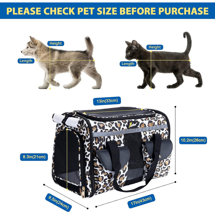 Транспортна переноска для собак та котів, складана, Leopard