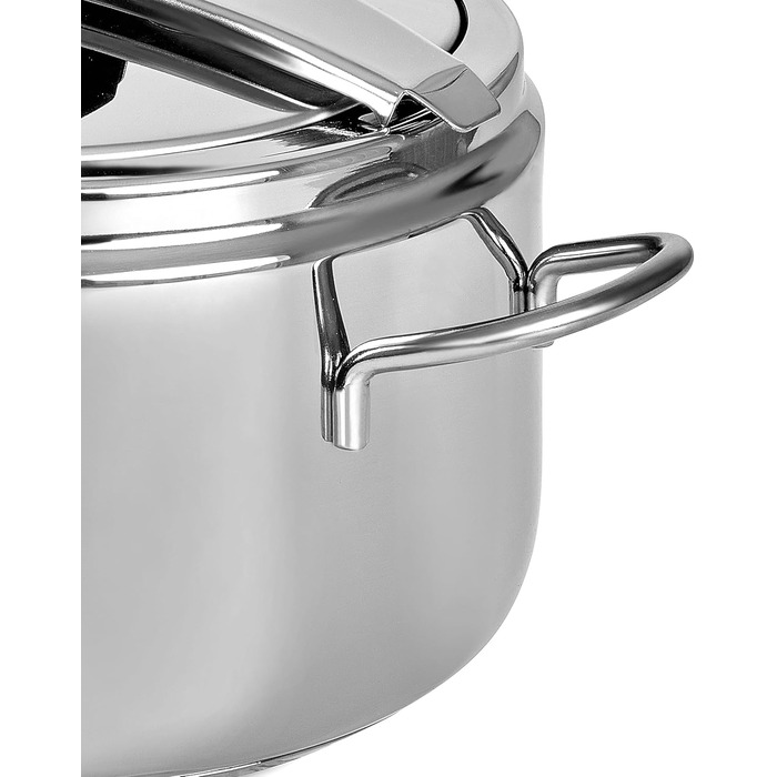 Barazzoni Pressure Cooker, Model, ø22cm, 5lt Capacity, Quick Cooker Model Basic, Ø 22 cm, 5 l Capacity, Induction, Made in Italy, Stainless Steel, Silver Single