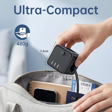 Мережевий фільтр подовжувач 7 в 1 з USB-портами, 3 розетки, з вимикачем, кабель 2 м, чорний — для дому та офісу
