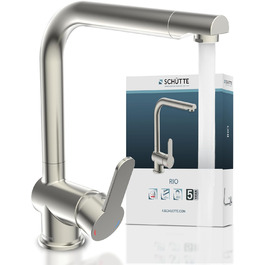 Змішувач кухонний SCHÜTTE RIO 360° з високим виливом, нержавіюча сталь, для однієї/двох раковин