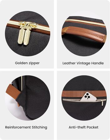 Рюкзак LOVEVOOK для ручної поклажі в літак, 40L, великий, для жінок, валіза-рюкзак, водонепроникний, для ноутбука 17 дюймів, для подорожей, бізнесу, відпочинку, хайкінгу, вихідних (L, чорний+коричневий)