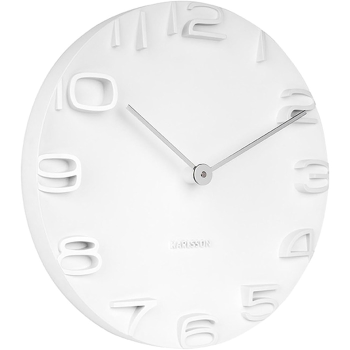 Karlsson KA5311WH Wall Clock On The Edge, white with hands, chrome, Ø 42 cm
