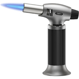 Пальник для крем-брюле Sondiko, газова плита для десертів, паяльник з блокуванням безпеки, срібно-чорний