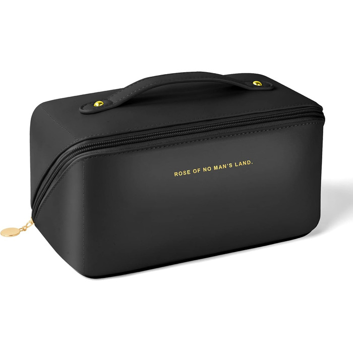Чорна косметичка для подорожей з PU шкіри, велика місткість, водонепроникна | Органайзер для туалетних аксесуарів