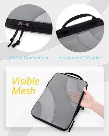 Органайзери для валізи BAGSMART компресійні (6 шт., сірий) - набір кубиків для подорожей та ручної поклажі