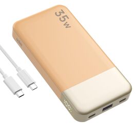 Power Bank Nobis 35W 10000mAh з двома USB-C, USB-A та цифровим дисплеєм (Оранжевий)