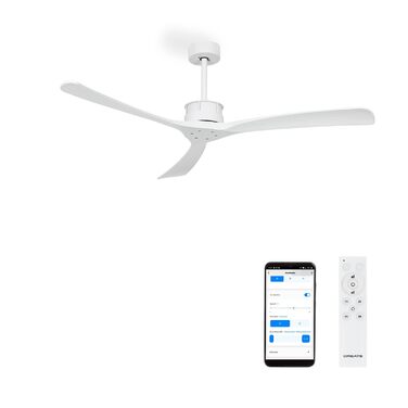 Вентилятор стельовий CREATE WINDLARGE чорний з дерев'яними лопатями та пультом, Ø152 см, 40W, DC-мотор, 6 швидкостей, таймер, Wi-Fi, літній/зимовий режим