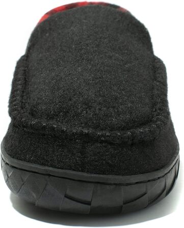 Чоловічі домашні тапочки NewDenBer, мокасини з піною пам'яті, теплі та зручні, з неслизькою гумовою підошвою, 42 EU, чорний/червоний