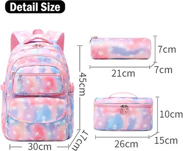 Шкільний рюкзак для дівчинки-підлітка, вінтажний рюкзак, набір, квітковий дизайн, рюкзак для ноутбука, шкільні сумки для жінок, для школи, подорожей, з ланч-бокс та пеналом (фіолетовий)