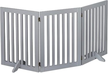 Захисне ворота Relaxdays для собак, сіре, 70 x 154 см, розкладне, з ніжками