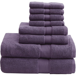 Madison Park Signature Luxury Bath Towels, 800 g/m², 100% Cotton, Oversized Bath Towel Set, 8-Piece, consisting of 2 bath towels, 2 hand towels, and 4 washcloths, Aqua