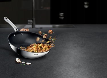Набір сталевих сковорідок TEFAL Infinite 28/30 см, для індукційних та газових плит, з антипригарним покриттям
