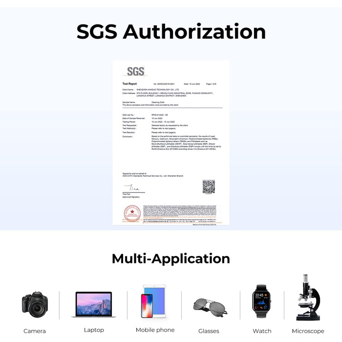 Набір мікрофібрових серветок K&F CONCEPT (6 шт., 15*15 см) для чищення камери, об'єктивів, екранів та смартфонів