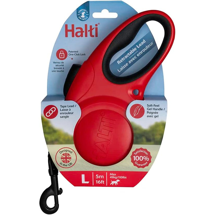 Шлейка для собак HATI Roeine з світловідбиваючим матеріалом, ергономічним дизайном та запатентованою одноступеневою застібкою. Підходить для великих собак (червона, L)