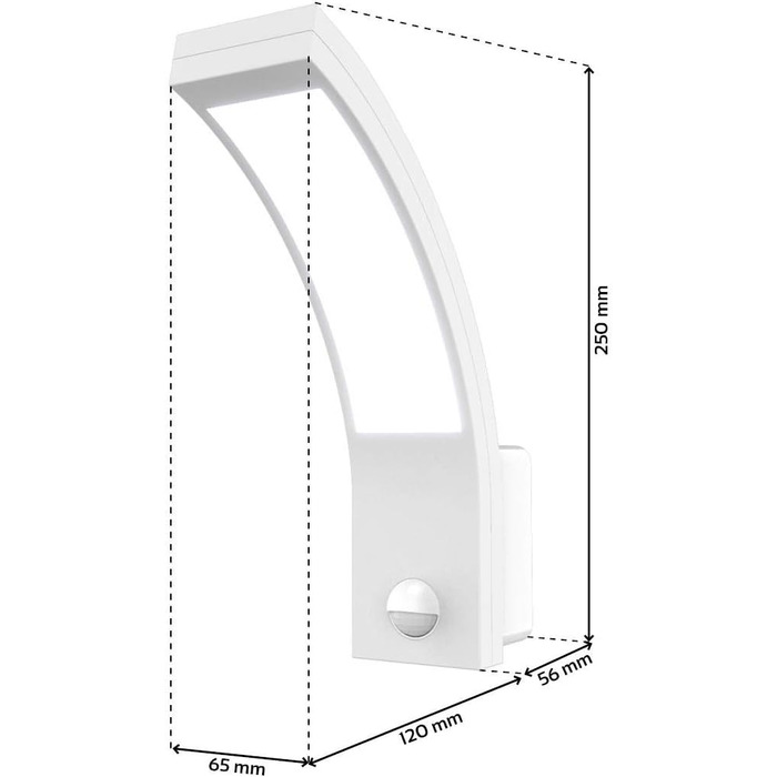 LongLife LED вулична бра з датчиком руху, 15W, IP54, нейтральне біле світло