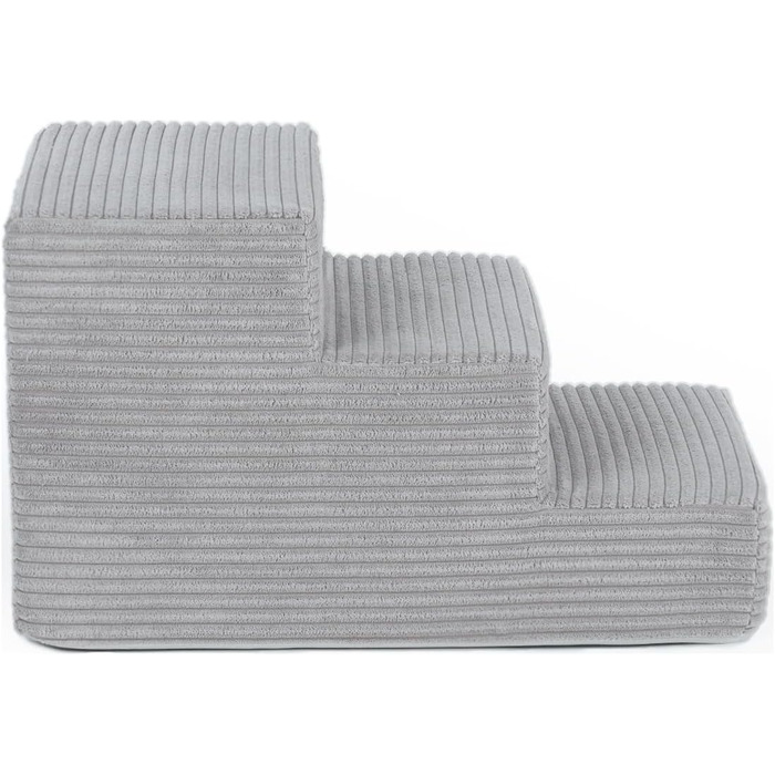 Сходинка для собак Velinda з 3 ступенями, також підходить для котів. Допомога у підйомі для домашніх тварин. Матеріал: піна, колір: сірий (Cord)