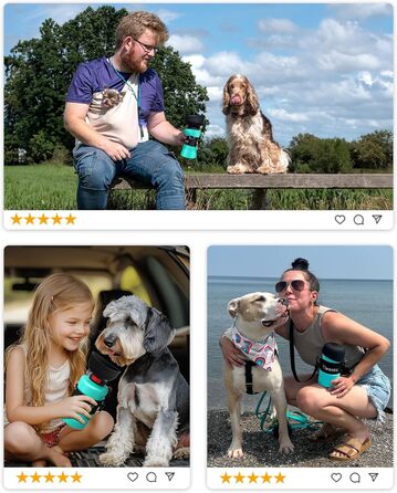 Складана пляшка для води для собак Lesotc, 1000 мл, блакитний колір (для прогулянок, подорожей, кемпінгу)