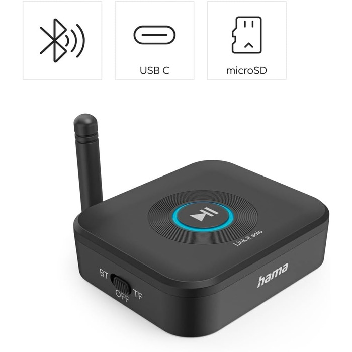 Bluetooth-адаптер Hama для стереосистем та колонок, приймач аудіосигналу для модернізації звукової системи