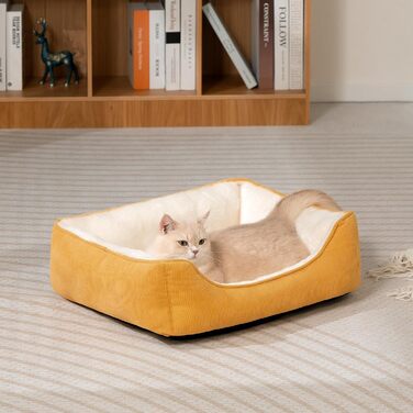 Килимок для котів та собак Hollypet, м'яке ліжко для тварин, 55x45x15 см, жовтий