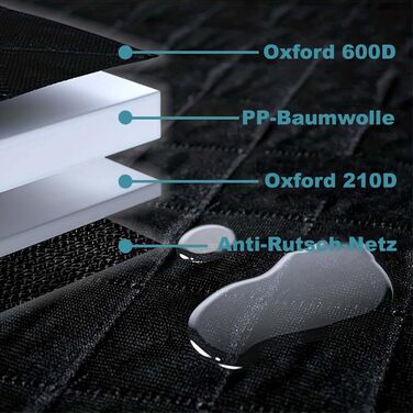 Накидка на заднє сидіння автомобіля для собак Fudajo 137x147 см, роздільна захисна накидка з віконцем, чорний чохол