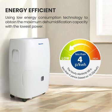 Електричний осушувач повітря Newentor 12L для підвалу - тихий (35dB), з шлангом 1м, для приміщень до 25м², 10 років гарантії, фільтр, таймер (25л/день)