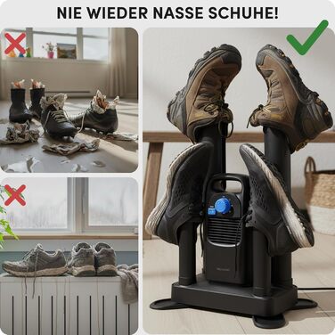 Сушарка для взуття 2 пари з таймером: для спортивного, туристичного, робочого та мото взуття - швидка, тиха та бережна