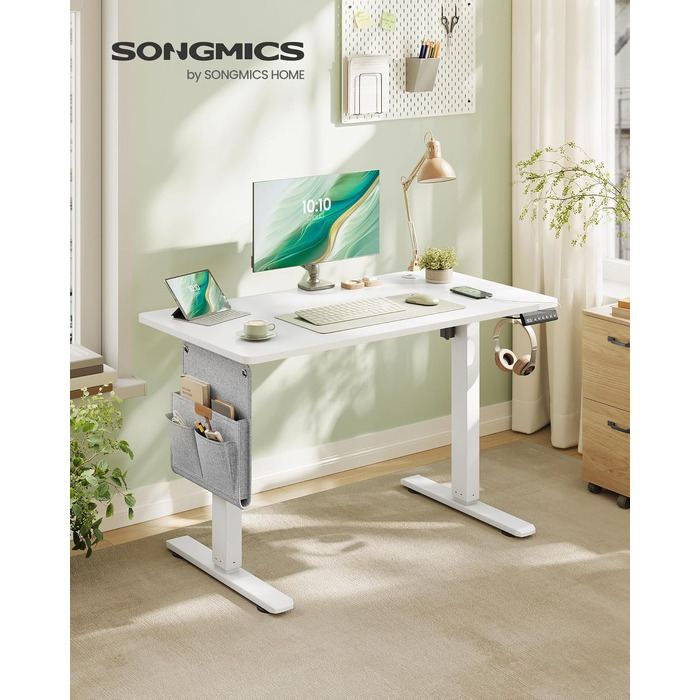 Регульований по висоті письмовий стіл SONGMICS (100 x 60 см), колір: білий хмарний