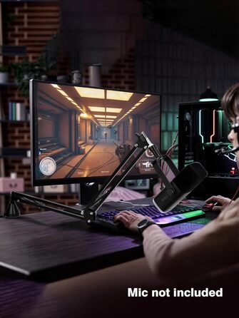 Кріплення для мікрофона FIFINE AM8 - Шарнірний стійкий кронштейн для мікрофона, сумісний з FIFINE Recording XLR/USB мікрофонами, AM8, YOUSHARES, для настільного встановлення