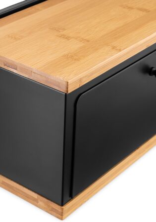 Бредониця Kos Design чорна, 2 яруси, метал/дерево - для зберігання хліба та випічки