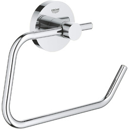 GROHE Essentials Toilet Paper Holder - Adhesive, No Cover, Chrome Finish
