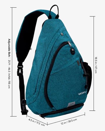 Сумка через плече Waterfly - спортивна, для туризму, велопоходів, подорожей (Pfauenblau)