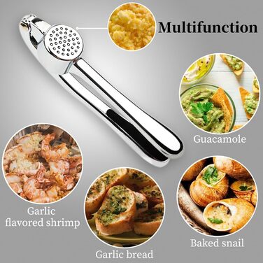 Прес для часнику з нержавіючої сталі, зручний у використанні, легко миється, кухонний аксесуар