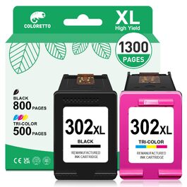 Картриджі для принтера COLORETTO 302 XL для HP Deskjet 3630, 3633 та HP Envy 4520, 4522, збільшений об'єм