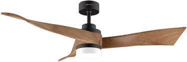 Стельовий вентилятор Cecotec EnergySilence Aero 5280 LightWood з LED підсвіткою 18W, діаметр 132 см, пульт, DC-мотор, чорний