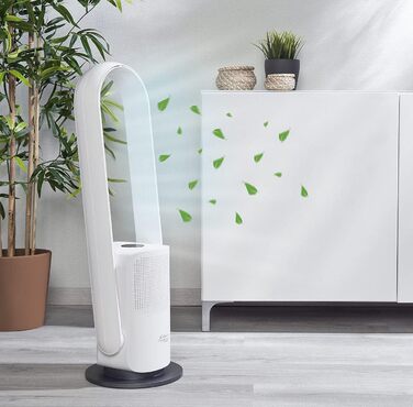 Sichler Household Appliances Tower Fan: Cordless 2-in-1 360° Fan & Air Purifier, Wi-Fi, App Control, HEPA, 35W (Tower Fan with Air Purifier, Fan with Timer, Ceiling Fan)