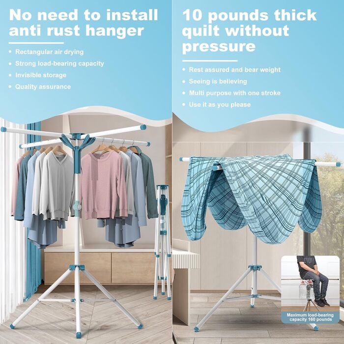 Стійка для сушіння білизни Standtrockner - розкладний сушильний стійка для одягу на балкон, в кімнату, на вулицю, біла