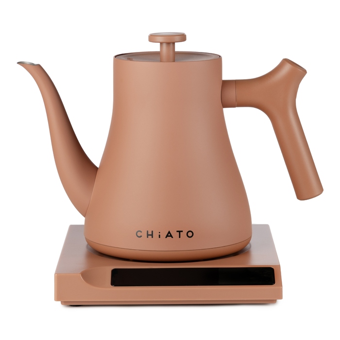 Електричний чайник CHiATO flowPLAY Classic 1000 Вт, 0,6 л, бежевий/коричневий