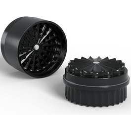 Toothless Herb Grinder Ø 63 mm | Nano-ceramic coated for effortless grinding | 5-piece with built-in storage container in the lid (Black)