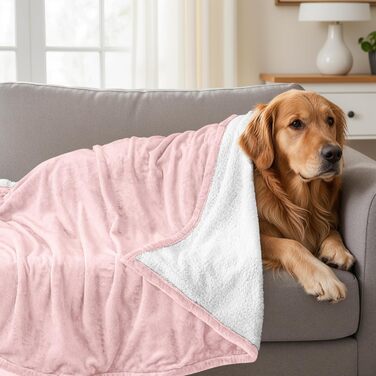 Плед Utopia Bedding з Sherpa: теплий, м'який, двосторонній, 200x150 см, рожевий