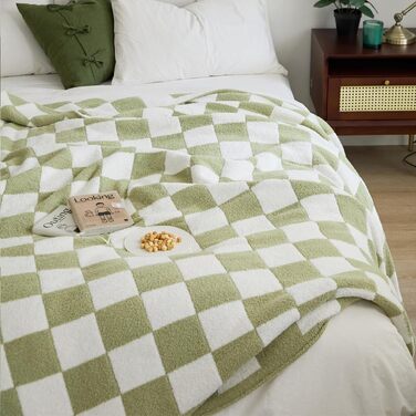 Плед YIRUIO з шаховим принтом, Queen/King Size, 203x228 см, мікрофібра, для дому, диван, ліжко