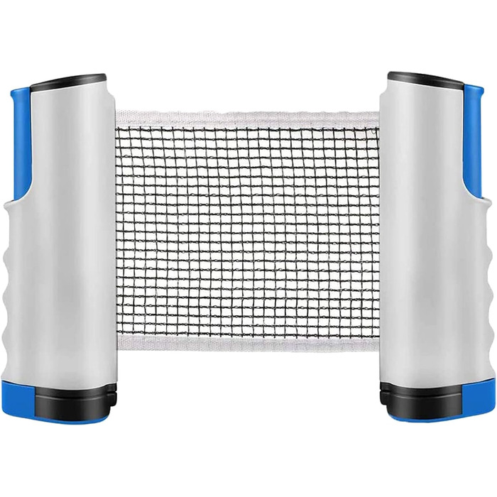 Знімне сітко для настільного тенісу, 190 см (макс), сітки для настільного тенісу, регульоване знімне сітко, портативне запасне сітко для столу для пінг-понгу, офісного столу, обіднього столу (Сірий, Синій)